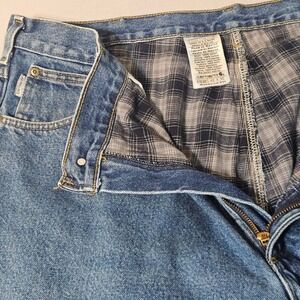 Carhartt Flannel Lined Jeans Mens 42x29 Blue B172 DST Relaxed Fit Denim